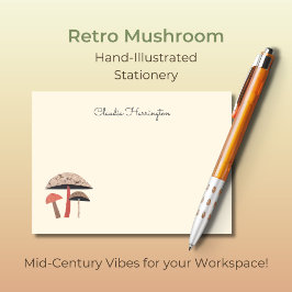 HandGezeichnet Retro-Pilze aus dem Mittelalter Post-it Klebezettel