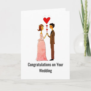 HandGezeichnet Romantisches Hochzeitspaar Karte