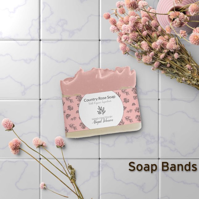 HandGezeichnet Rose Blätter Blush Soap Band Wrap (Von Creator hochgeladen)