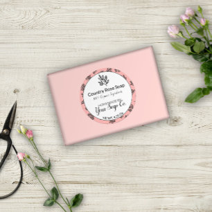 HandGezeichnet Rose und Blätter Seife Runder Aufkleber