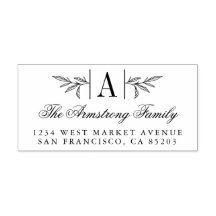 Handgezeichnet Rücksendeadresse der Laurel Branch 