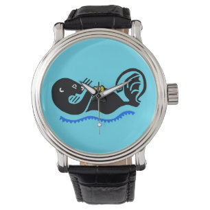 Handgezeichnet - Sea OTTER - Natur - Blau Armbanduhr
