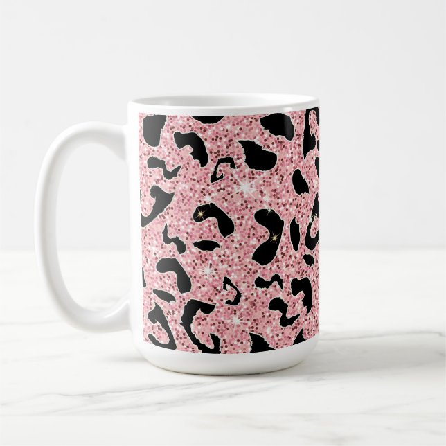 Handgezeichnet Seamless-Aquarell-Leopard-Druck Kaffeetasse (Links)
