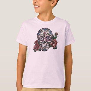 Handgezeichnet Skull Dia de los Muertos   Sleeve S T-Shirt