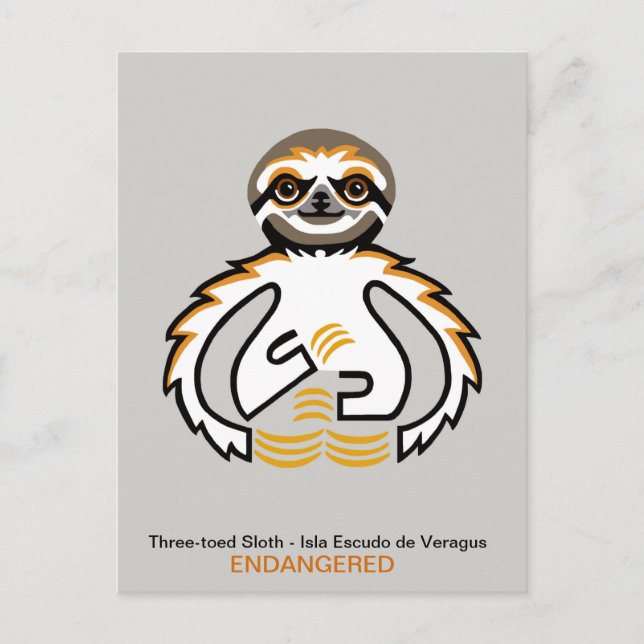 Handgezeichnet - SLOTH - Erhaltung - Natur - Postkarte (Vorderseite)