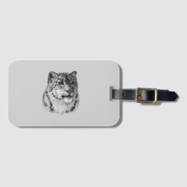 HandGezeichnet Snow Leopard Gepäckanhänger