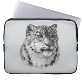 HandGezeichnet Snow Leopard Laptopschutzhülle