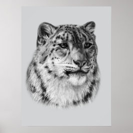 HandGezeichnet Snow Leopard Poster