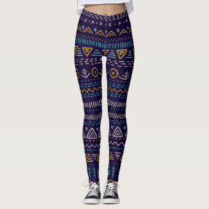 HandGezeichnet Stammes: Ethnisches nahtloses Muste Leggings