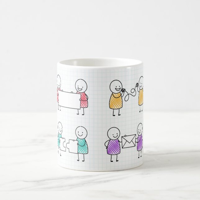 HandGezeichnet Stickman Coffee Tasse Set (Mittel)