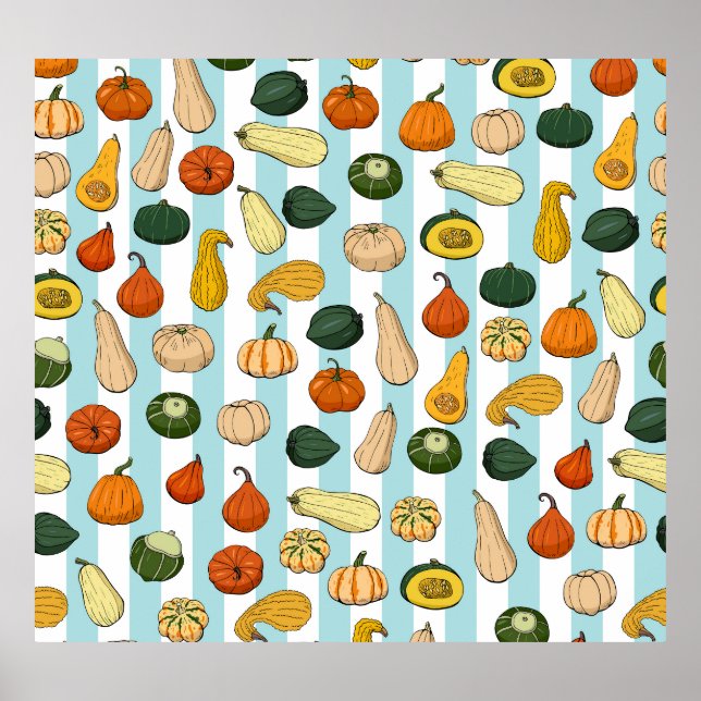 Handgezeichnet Stöße, gestreift nahtloser Hintergr Poster (Vorne)