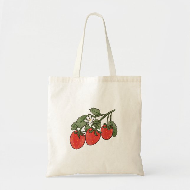 HandGezeichnet Strawberry-Illustration Tragetasche (Vorne)
