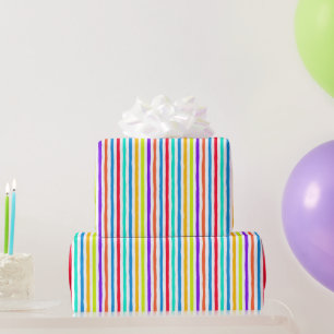 Handgezeichnet Streifen in kräftigen Pop-Kunstfarb Geschenkpapier