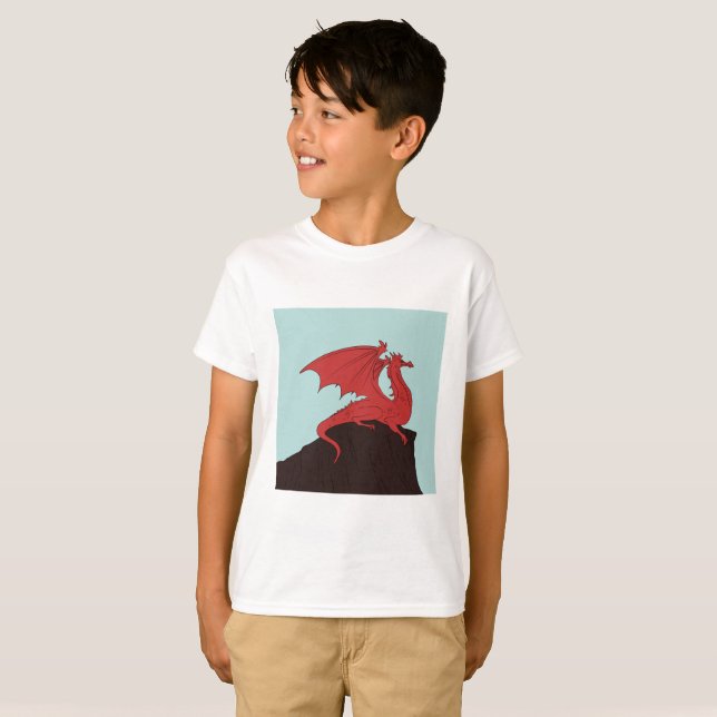 Handgezeichnet Stroke Dragon Design T-Shirt (Vorne ganz)
