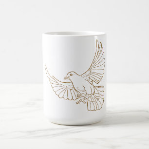 HandGezeichnet Taube Kontur Tasse