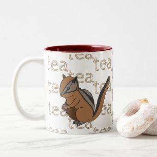 Handgezeichnet Tee-Kaffee-Chipmunk Zweifarbige Tasse