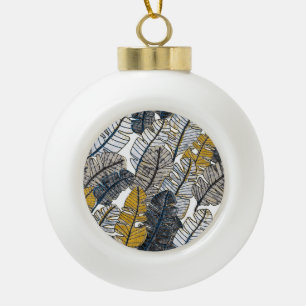 Handgezeichnet: Tropische Blätter Keramik Kugel-Ornament