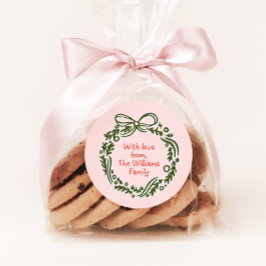 HandGezeichnet Vintag-Pink-Weihnachtsgeschenk-Aufk Runder Aufkleber