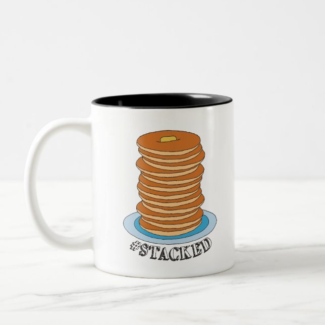 Handgezeichnet Voll Stack Pancakes Clipart Pancake Zweifarbige Tasse (Links)