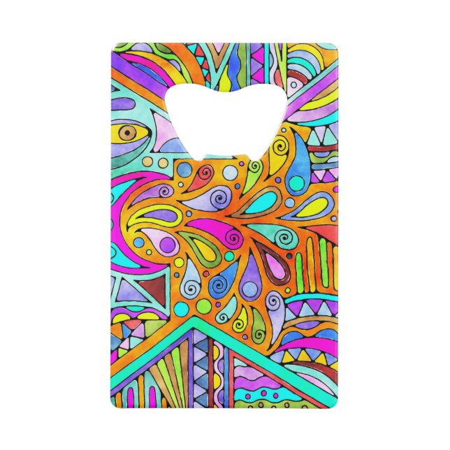 Handgezeichnet von EDDArt - Blah Blah Blah Blah 1 Geldbeutel Flaschenöffner (Vorderseite)