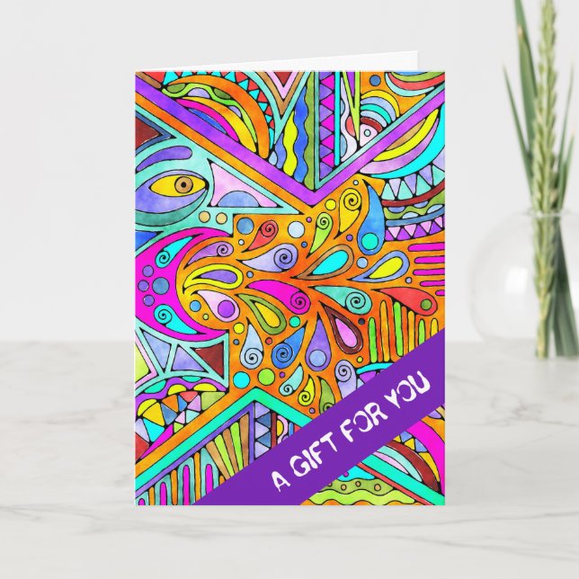 Handgezeichnet von EDDArt - Blah Blah Blah Blah 1 Karte (Vorderseite)