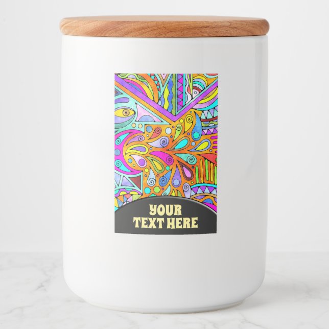 Handgezeichnet von EDDArt - Blah Blah Blah Blah 1 Lebensmitteletikett (Vorderseite)