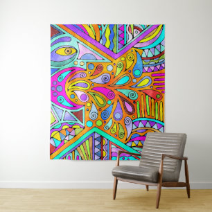 Handgezeichnet von EDDArt - Blah Blah Blah Blah 1 Wandteppich