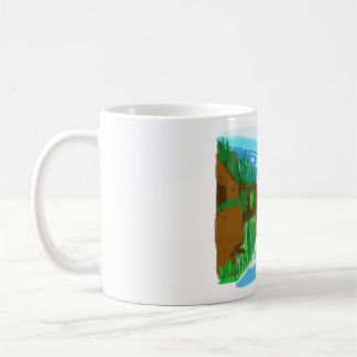 Handgezeichnet Wasserfall Kaffeetasse