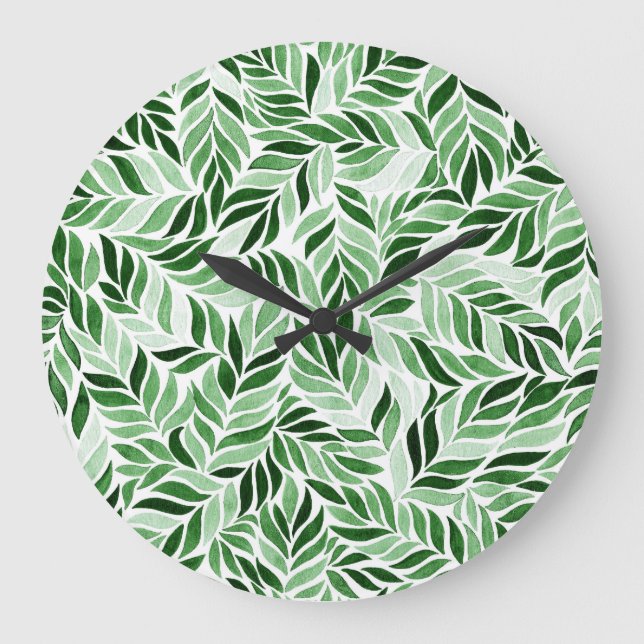 HandGezeichnet Wasserfarbe Abstrakt Nahtloses Must Große Wanduhr (Vorderseite)