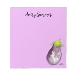 HandGezeichnet Wasserfarben-Eggplant Lila Notizblock