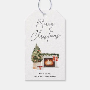 HandGezeichnet Weihnachtsbaum & Strümpfe, Urlaub Geschenkanhänger