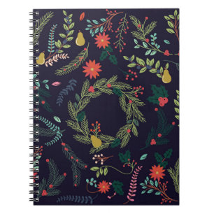 Handgezeichnet Weihnachtsflorale: Vintage Kollekti Notizblock