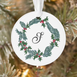 Handgezeichnet Weihnachtskranz, individualisierbar Ornament