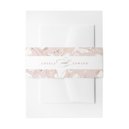 Handgezeichnet Wildblumen Dusty Pink Elegante Hoch Einladungsbanderole