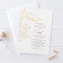 Handgezeichnet Wildblumen Dusty Pink Elegante Hoch