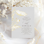 Handgezeichnet Wildblumen Elegante Hochzeit in Gra Folieneinladung<br><div class="desc">Moderne und dennoch einfache Wildblumen-Illustration verleiht dieser Hochzeitseinladung ein romantisches und sauberes Gefühl. Weiche pastellfarbene, hellgraue Farbtöne, echte goldene Folienakzente - das ist ein Design, das das Auge sicher auffängt. Diese Vorlage ist anpassbar, sodass Sie den Hintergrund und die Textfarben so ändern können, dass sie Ihren Hochzeitfarben entsprechen - klicken...</div>