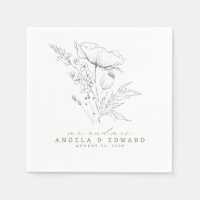 Handgezeichnet Wildblumen Elegante Minimalistische