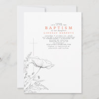 Handgezeichnet Wildblumen Elegante Pfirsichfarben-
