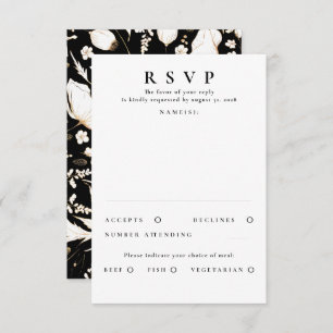 Handgezeichnet Wildblumen Gold Wedding RSVP