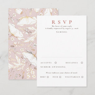 Handgezeichnet Wildblumen Gold Wedding RSVP