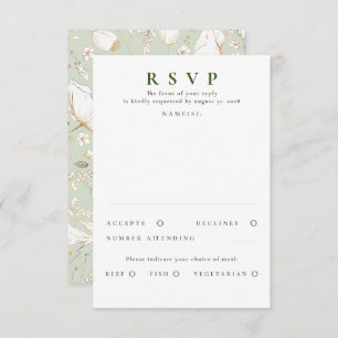 Handgezeichnet Wildblumen Gold Wedding RSVP
