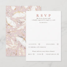 Handgezeichnet Wildblumen Gold Wedding RSVP