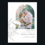 Handgezeichnet Wildblumen Hochzeitswillkommen Foto Poster<br><div class="desc">Wildblumen minimalistisches Begrüßungszeichen Foto</div>