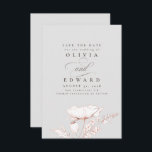 Handgezeichnet Wildblumen Light Gray Save the Date<br><div class="desc">Handgezeichnet Rose Gold Wildblumen hellgrau speichern Sie die Datumskarten</div>