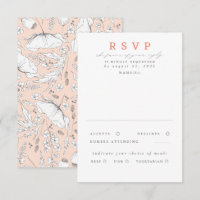 Handgezeichnet Wildblumen Light Peach Wedding RSVP