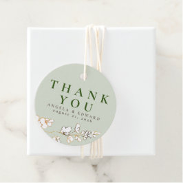 Handgezeichnet Wildblumen Minimalistisch Danke Geschenkanhänger