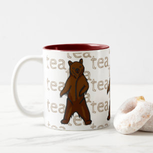 Handgezeichnet Wildgrizzly Brown Bär Zweifarbige Tasse