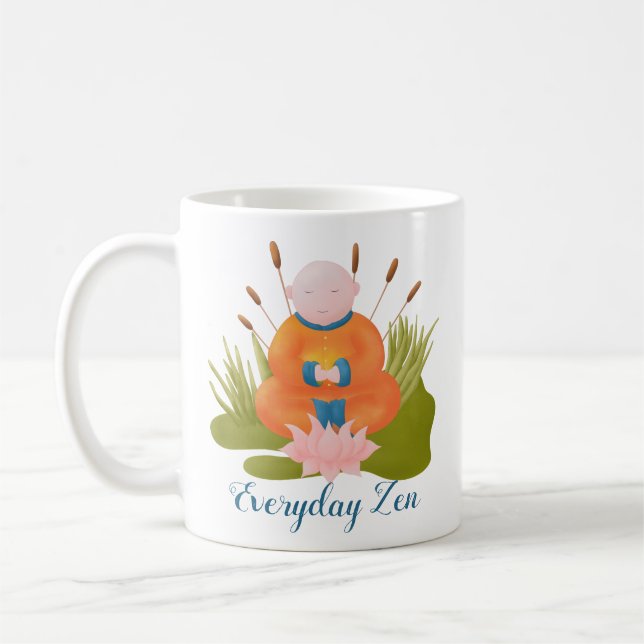 Handgezeichnet Zen-Kissen Kaffeetasse (Links)