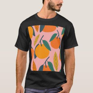 Handgezeichnet Zitrusfrüchte, nahtlos Mandarine-Mu T-Shirt