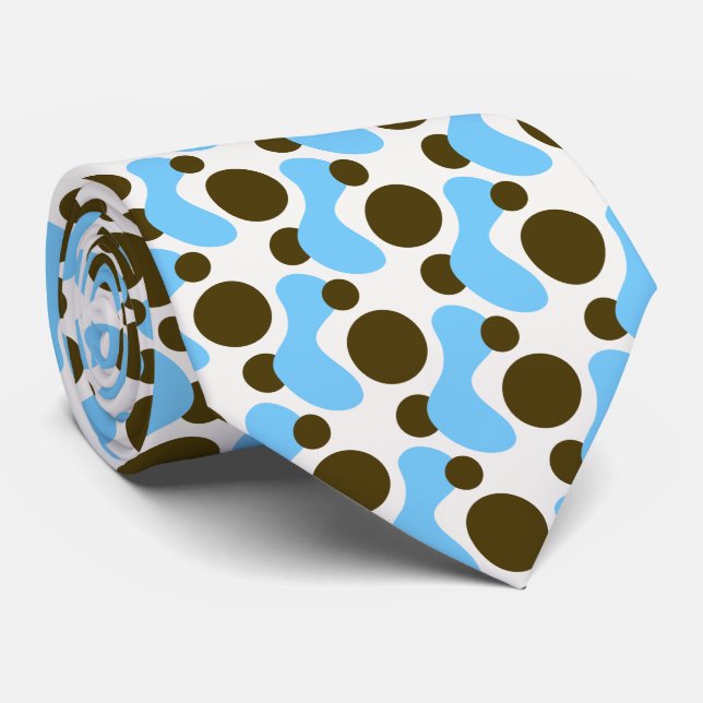 Handgezeichnete Abstrakte Bio Formen Necktie Krawatte (Gerollt)